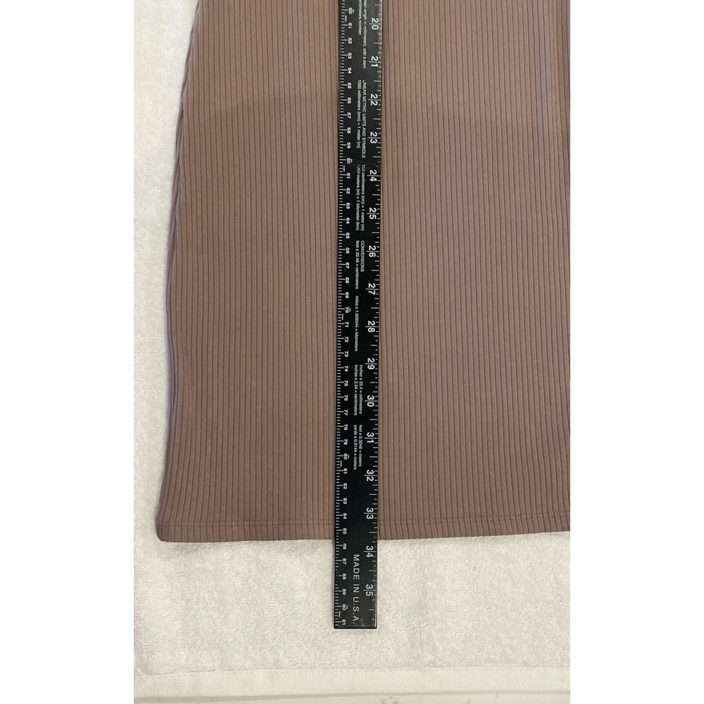 NEW Pink Victoria's Secret Size Large L Stretch Sexy Dress Brown Rib LS Lounge - Picture 6 of 11